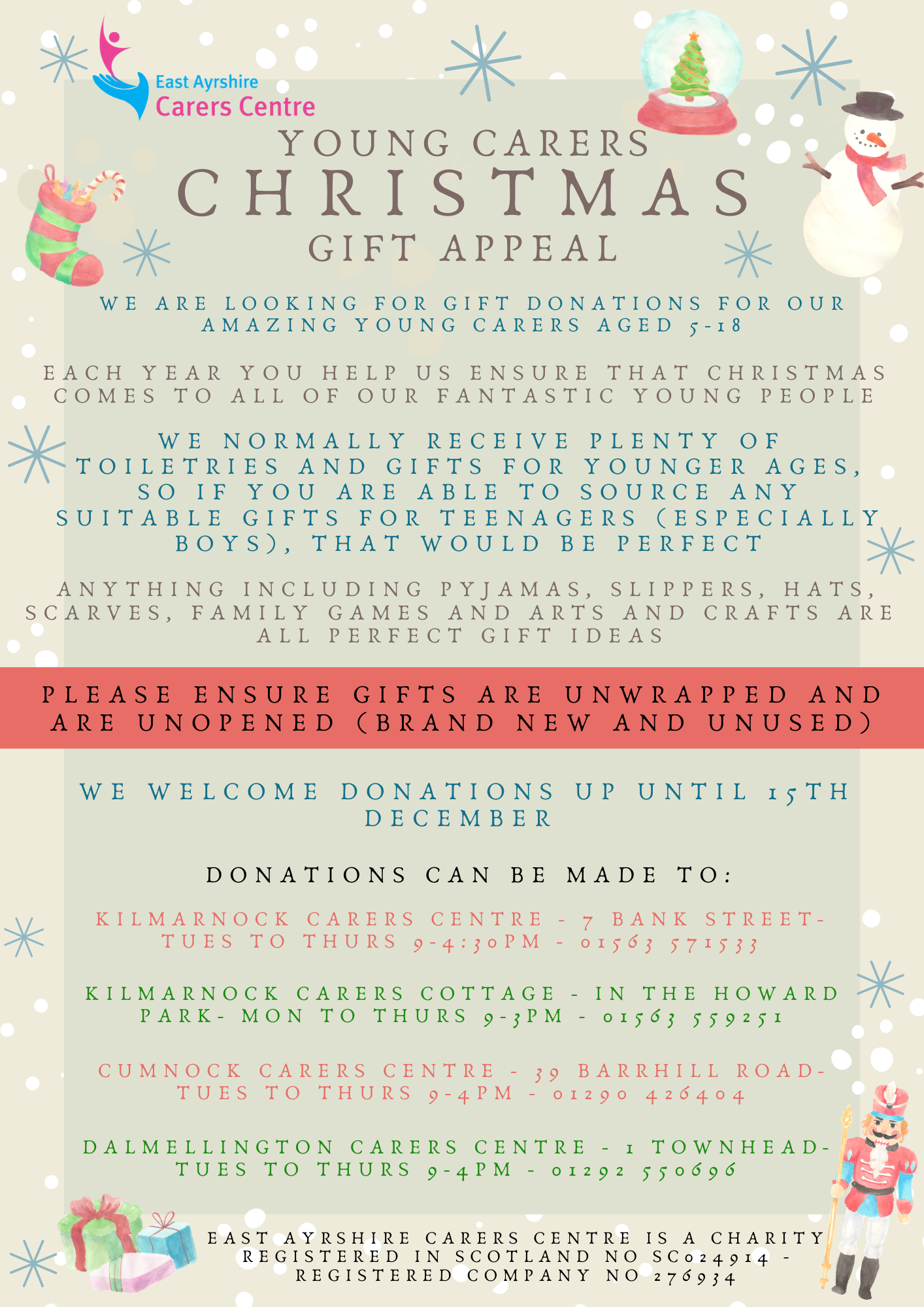 Young Carers Christmas Appeal 2022